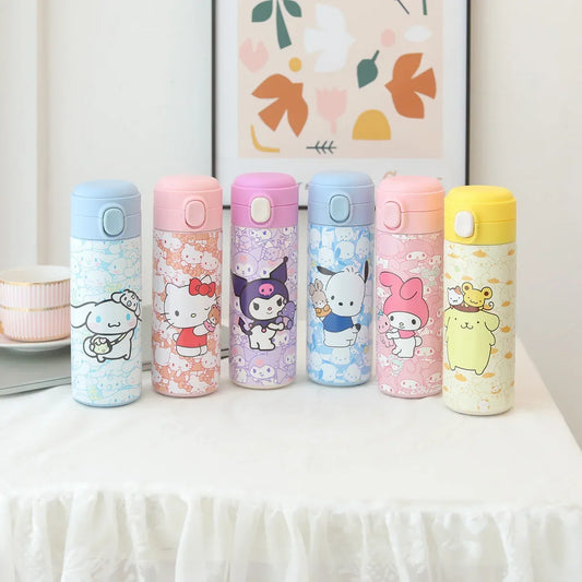 Kawaii Character Thermos – 420ml Insulated Bottle with Straw