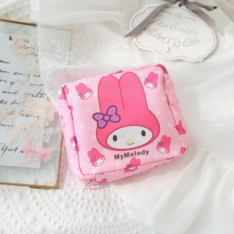 Kawaii Pink Pouch – Small Storage Bag with Zipper
