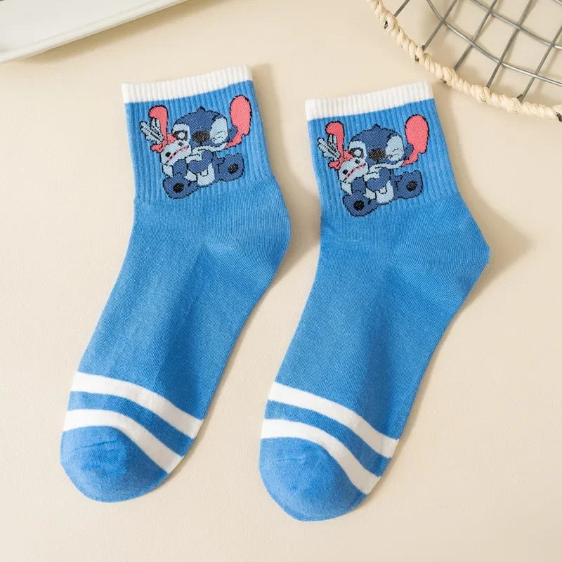 5-Pair Kawaii Cartoon Socks – Cozy Mid-Tube Cotton Socks for Kids