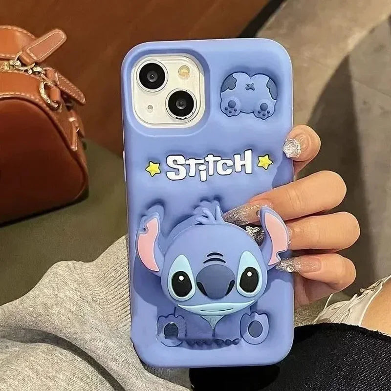 Cute 3D Cartoon Grip Case – Shockproof Phone Cover for iPhone 14, 15 & 16