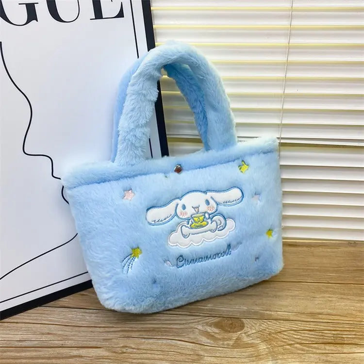 Kawaii Plush Cartoon Handbag – Soft Shoulder Bag for Girls