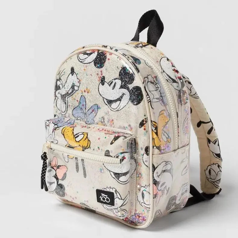 Cartoon Mouse Canvas Backpack – Large Capacity School & Travel Bag