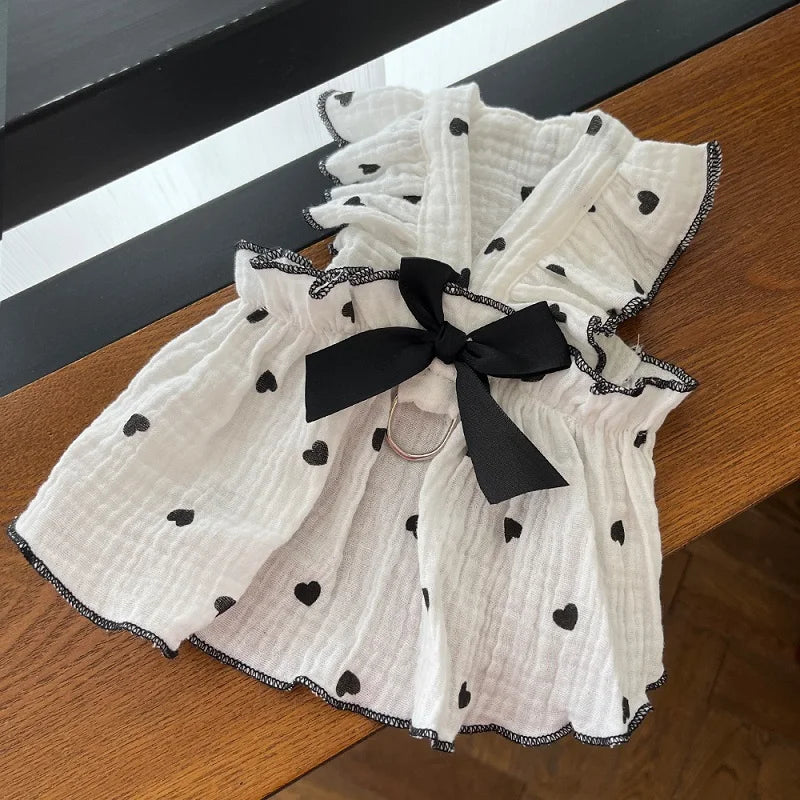 Strawberry Bow Pet Dress – Cute Summer Dog Outfit
