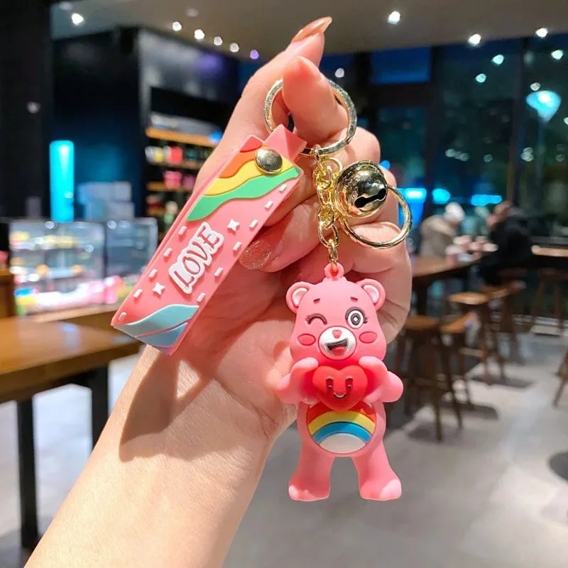 Pastel Bear Keychain – Cute Cartoon Bag Charm for Girls