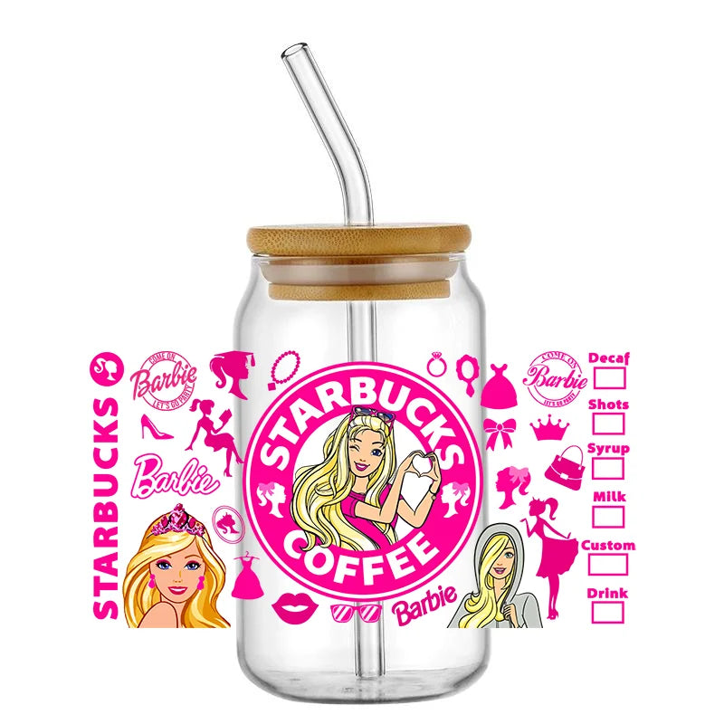 Kawaii Pink Cup Wrap – 16 oz Reusable Decal Sticker for Tumblers