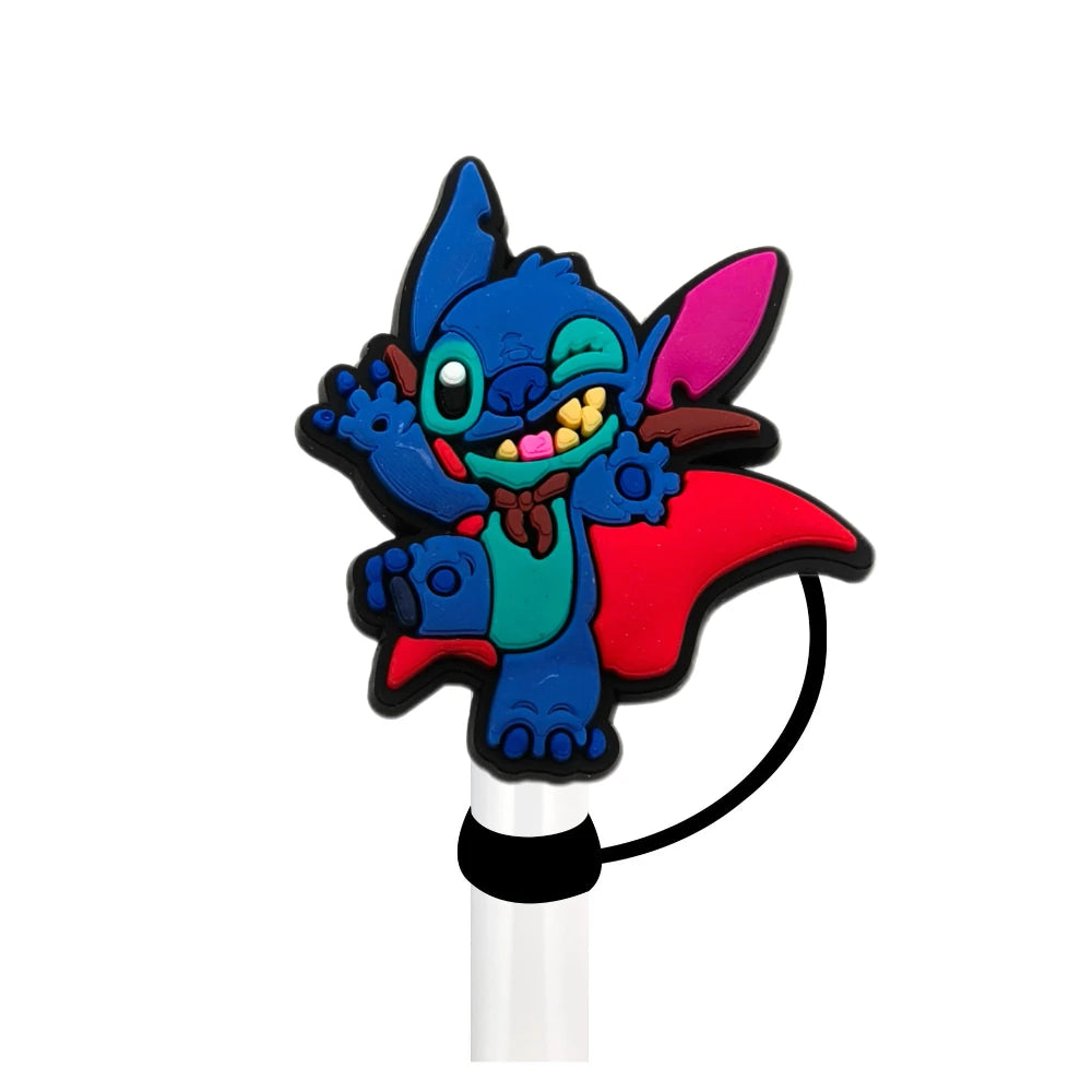 Cute Blue Cartoon Straw Toppers – Dust-Proof Covers for 9–10mm Straws