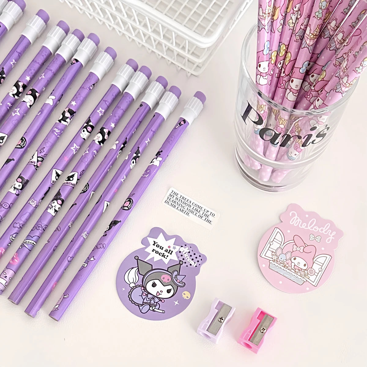 12-Piece Kawaii Cartoon Pencil & Case Set – Cute Stationery Gift Box