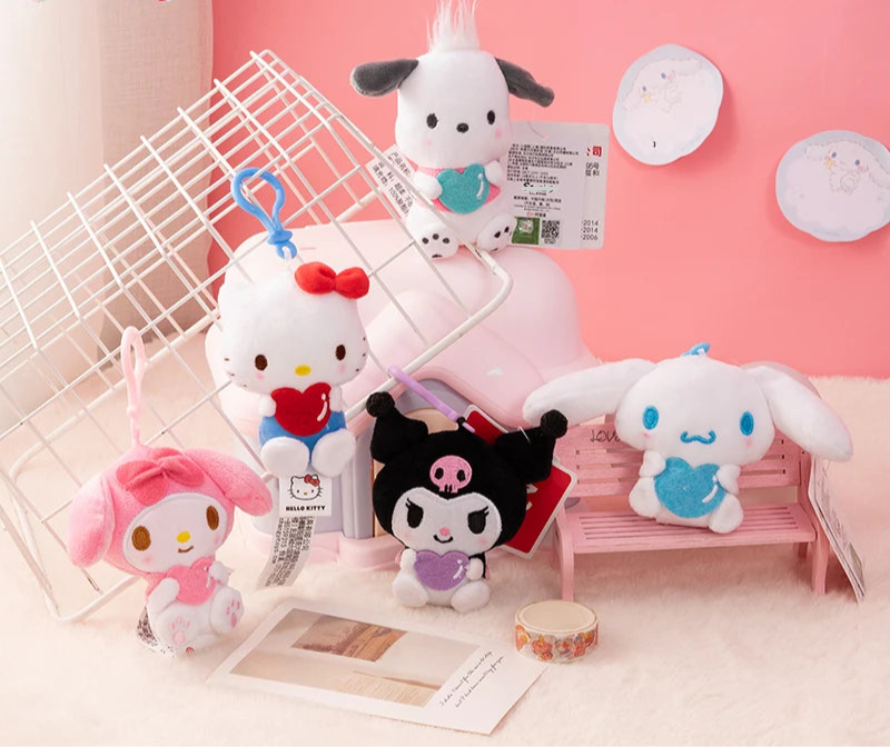 Kawaii Plush Character Bag Pendant – 14cm Cute Backpack Decoration