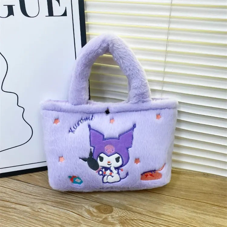 Kawaii Plush Cartoon Handbag – Soft Shoulder Bag for Girls