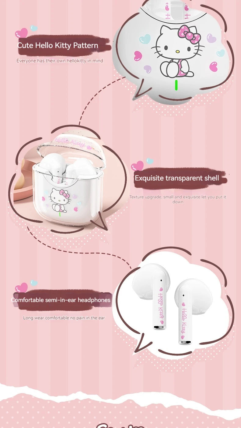 Cute Wireless Bluetooth Earbuds – Waterproof with Charging Case (Type-C)