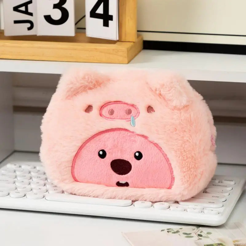 Plush Fluffy Makeup Bag – Soft & Compact Cosmetic Pouch