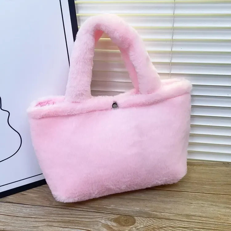 Kawaii Plush Cartoon Handbag – Soft Shoulder Bag for Girls