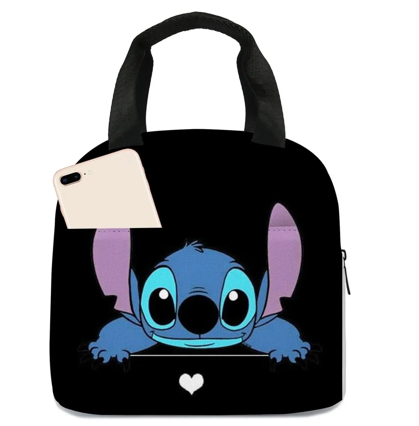 Blue Alien Cartoon Lunch Bag – Insulated Kids Cooler Tote