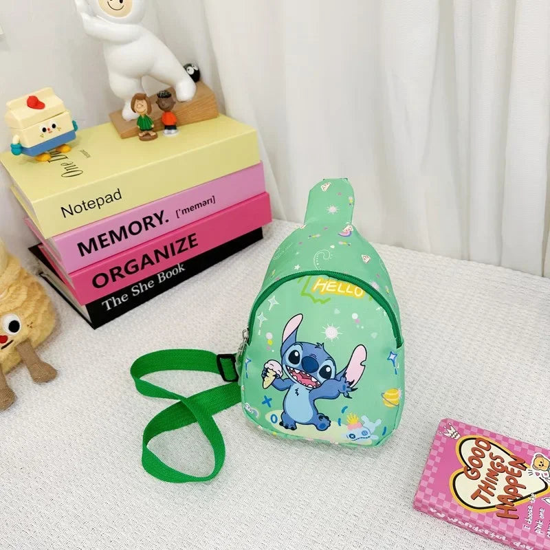 Cartoon Bear & Bunny Sling Chest Bag – Cute Anime Style Crossbody with Coin Pouch