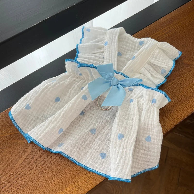 Strawberry Bow Pet Dress – Cute Summer Dog Outfit
