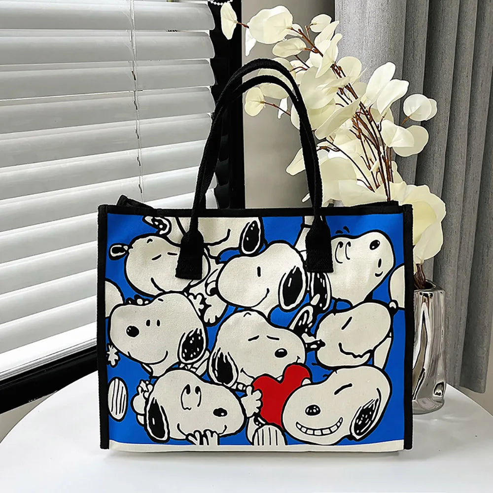 Kawaii Cartoon Canvas Tote – Cute Satchel Backpack for Daily Use