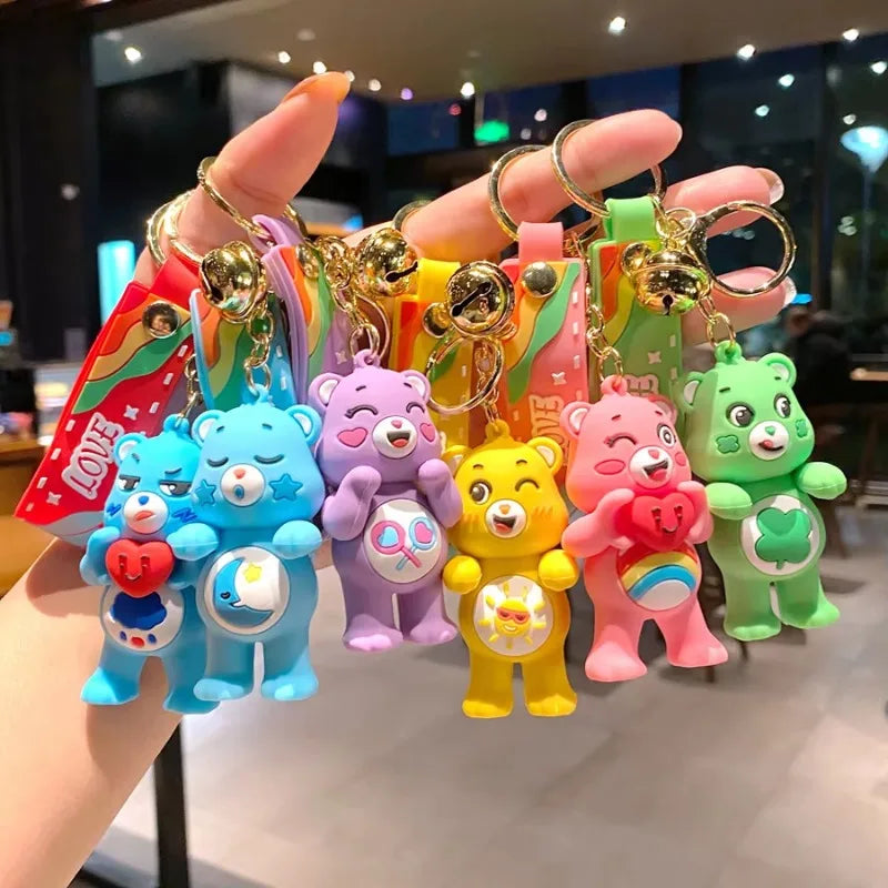 Pastel Bear Keychain – Cute Cartoon Bag Charm for Girls