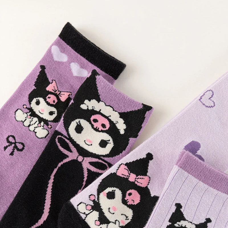 4 Pairs of Cute Anime-Inspired Women's Socks