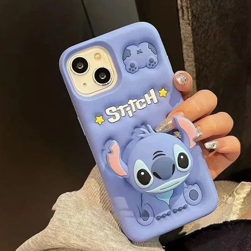 Cute 3D Cartoon Grip Case – Shockproof Phone Cover for iPhone 14, 15 & 16