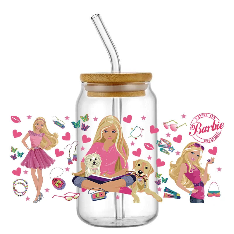 Kawaii Pink Cup Wrap – 16 oz Reusable Decal Sticker for Tumblers