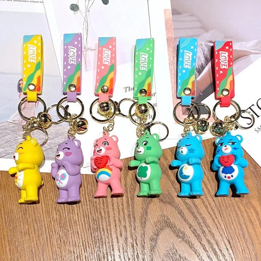 Pastel Bear Keychain – Cute Cartoon Bag Charm for Girls