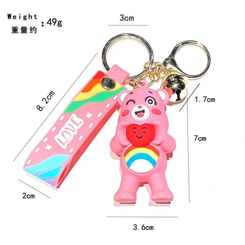Pastel Bear Keychain – Cute Cartoon Bag Charm for Girls
