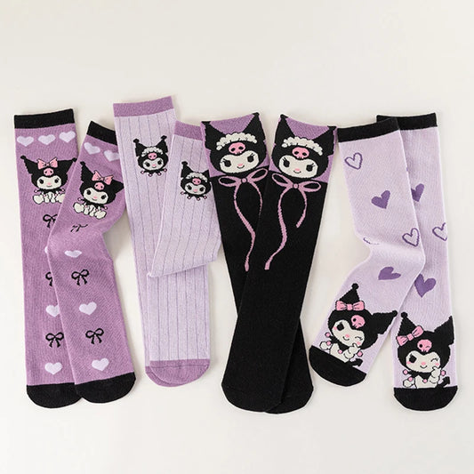 4 Pairs of Cute Anime-Inspired Women's Socks
