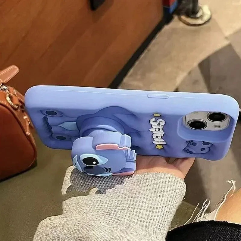 Cute 3D Cartoon Grip Case – Shockproof Phone Cover for iPhone 14, 15 & 16