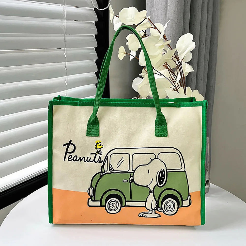 Kawaii Cartoon Canvas Tote – Cute Satchel Backpack for Daily Use