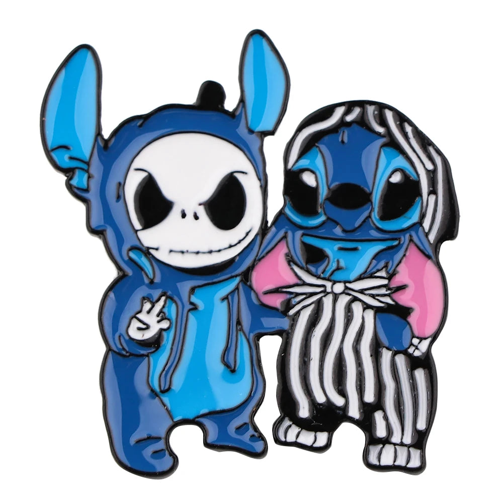 Cute Blue Alien Enamel Pin – Cartoon Lapel Brooch for Bags & Jackets
