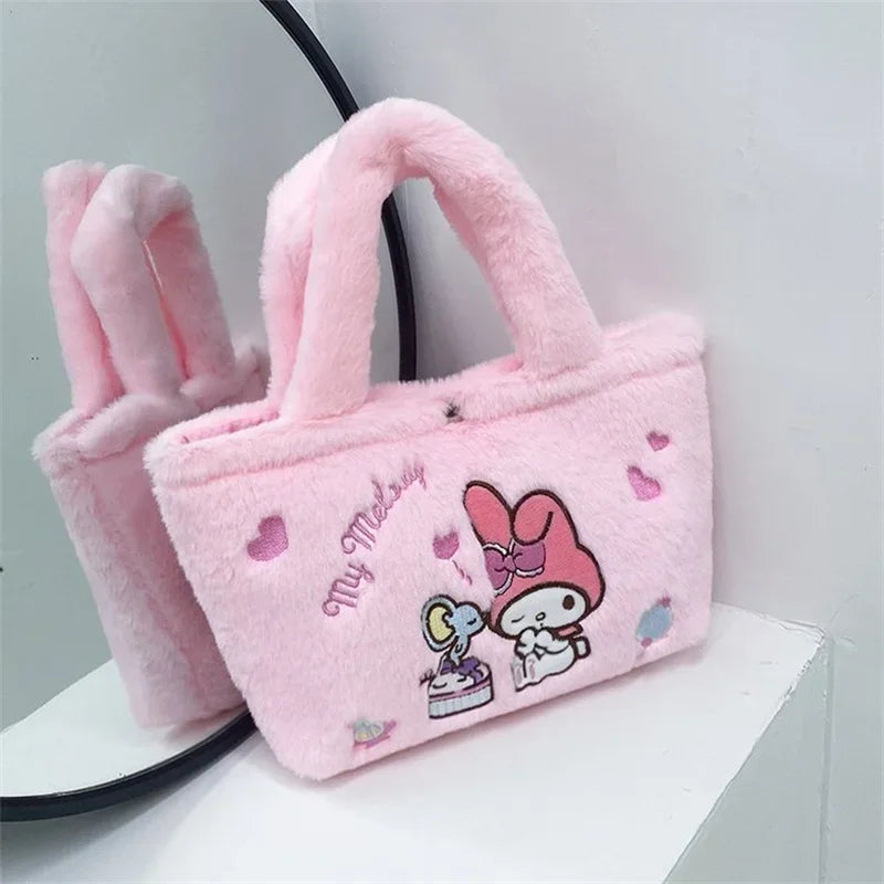 Kawaii Plush Cartoon Handbag – Soft Shoulder Bag for Girls