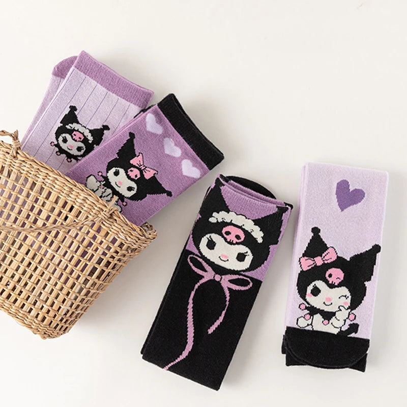 4 Pairs of Cute Anime-Inspired Women's Socks