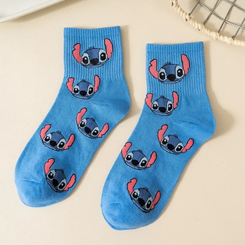 5-Pair Kawaii Cartoon Socks – Cozy Mid-Tube Cotton Socks for Kids
