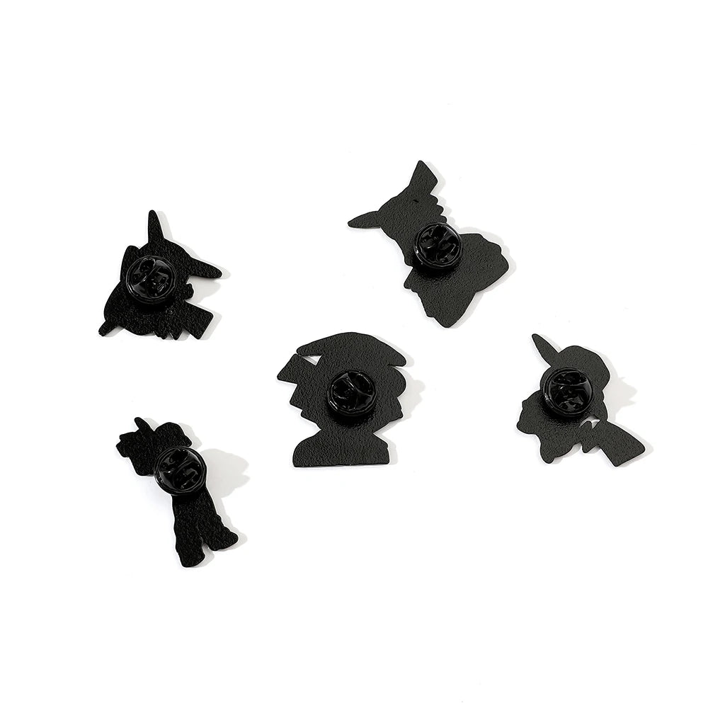 5 Cute Cartoon Brooch Set – Anime Style Metal Pins for Clothes, Bags, & Gifts