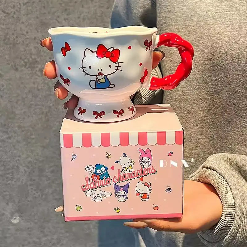 Cute Ceramic Mug – Pastel Breakfast Cup for Milk, Coffee, or Tea