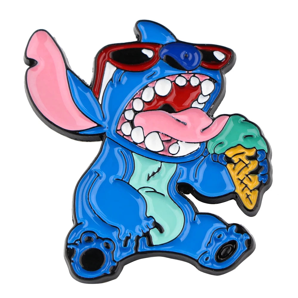 Cute Blue Alien Enamel Pin – Cartoon Lapel Brooch for Bags & Jackets