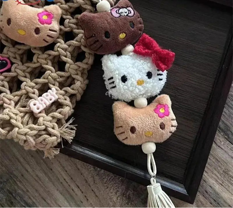 Kawaii Cartoon Cat Keychain – Cute Bag & Car Charm Pendant