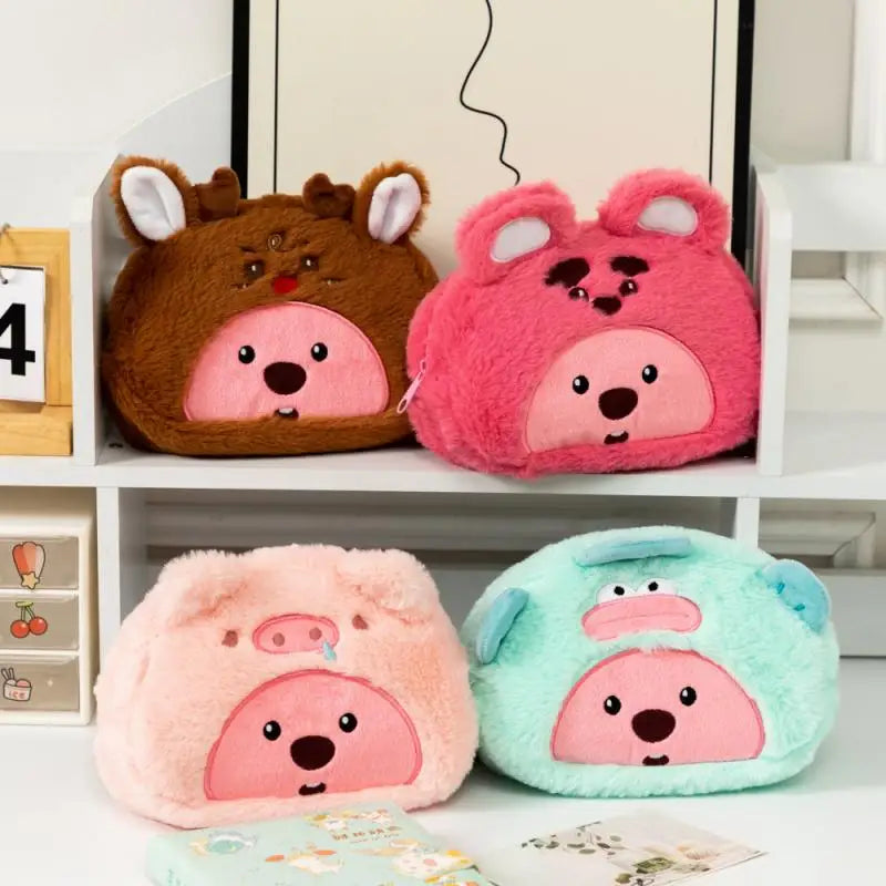 Plush Fluffy Makeup Bag – Soft & Compact Cosmetic Pouch