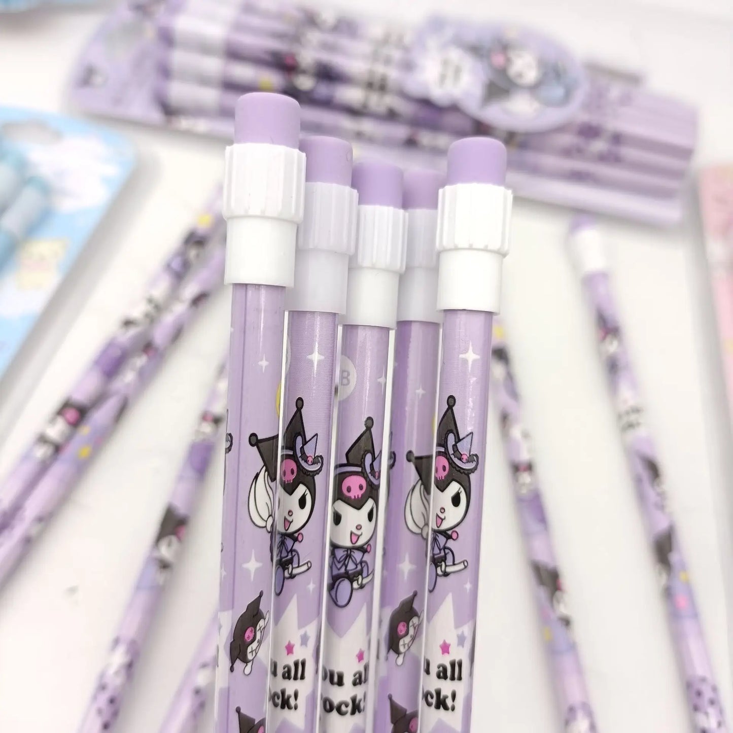 12-Piece Kawaii Cartoon Pencil & Case Set – Cute Stationery Gift Box