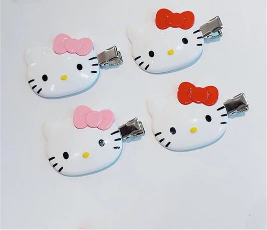 Kawaii Cartoon Hair Clip & Scrunchie Set – Cute Bow & Kitty-Inspired Design
