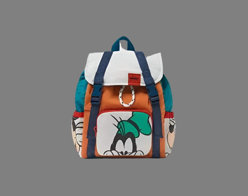 Cartoon Mouse Canvas Backpack – Large Capacity School & Travel Bag