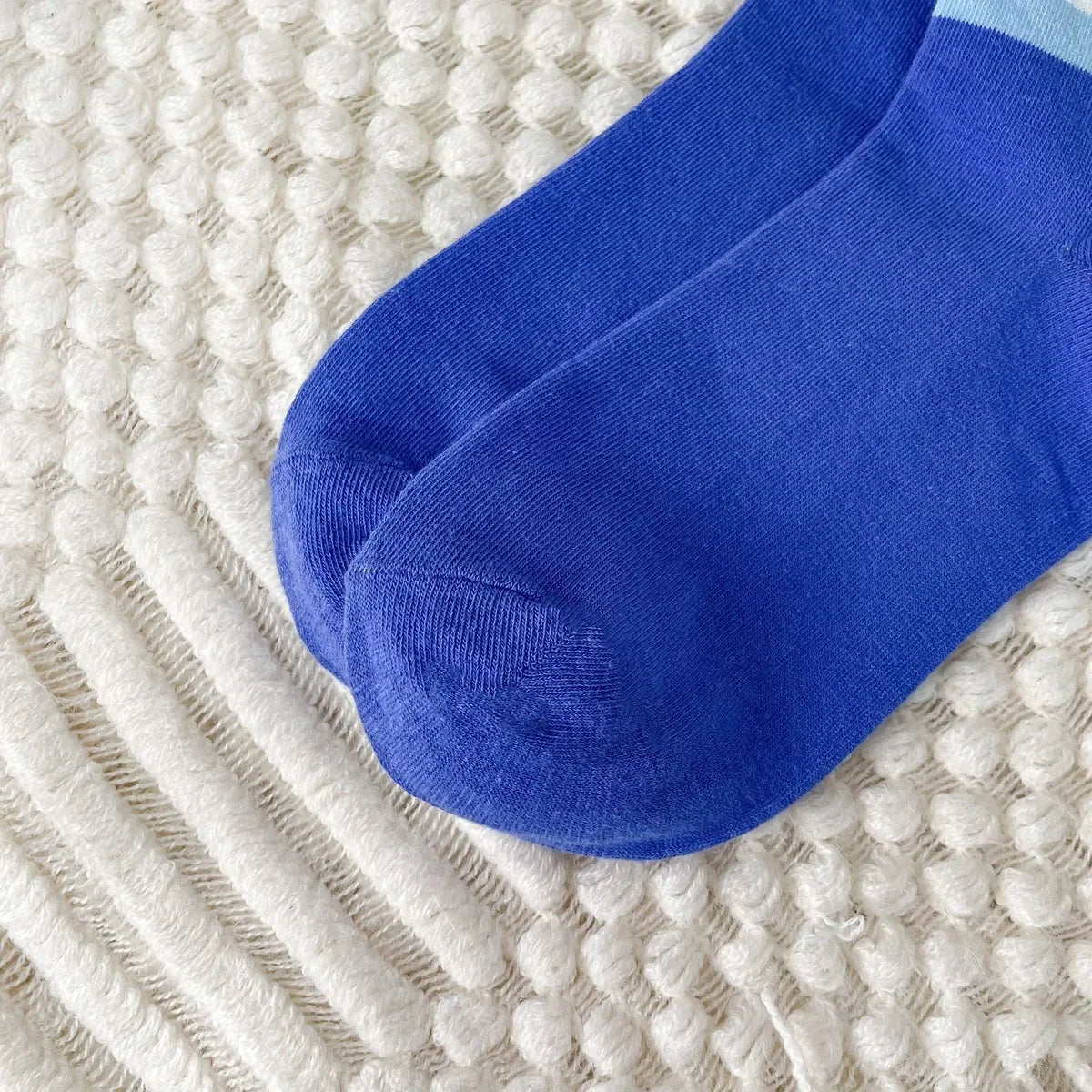 Cute Puppy Cartoon Mid-Tube Socks – Soft Blue Cotton