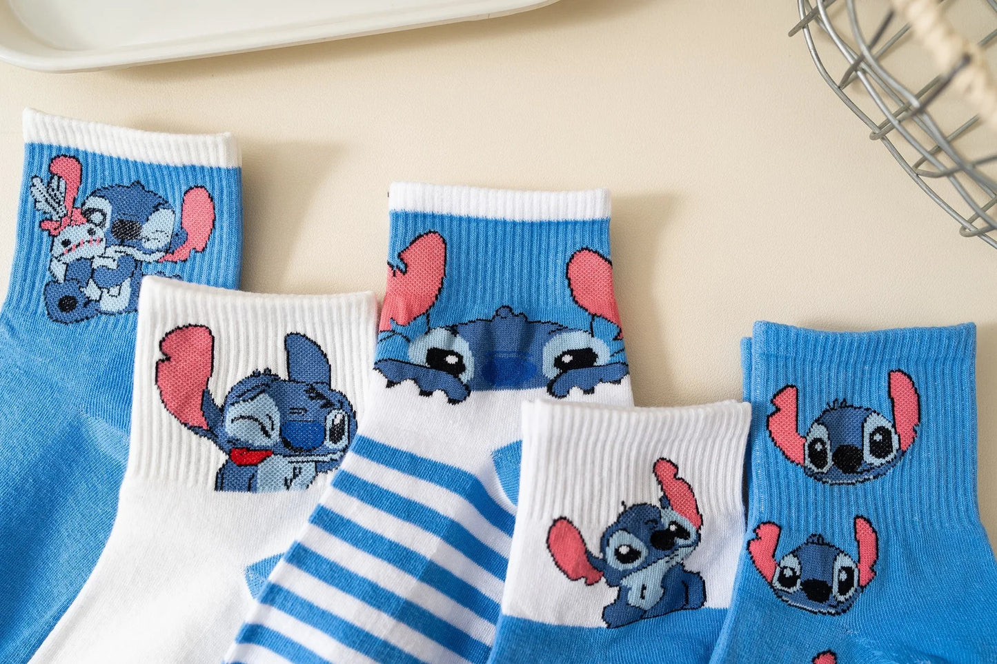 5-Pair Kawaii Cartoon Socks – Cozy Mid-Tube Cotton Socks for Kids