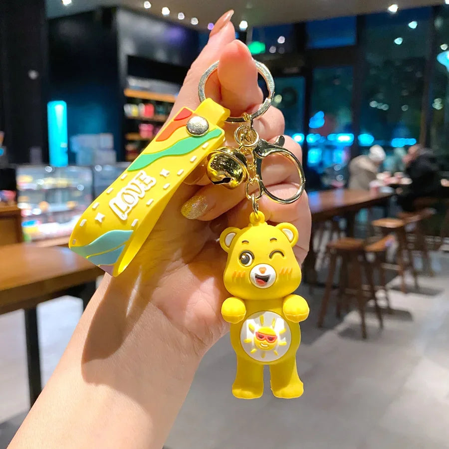 Pastel Bear Keychain – Cute Cartoon Bag Charm for Girls