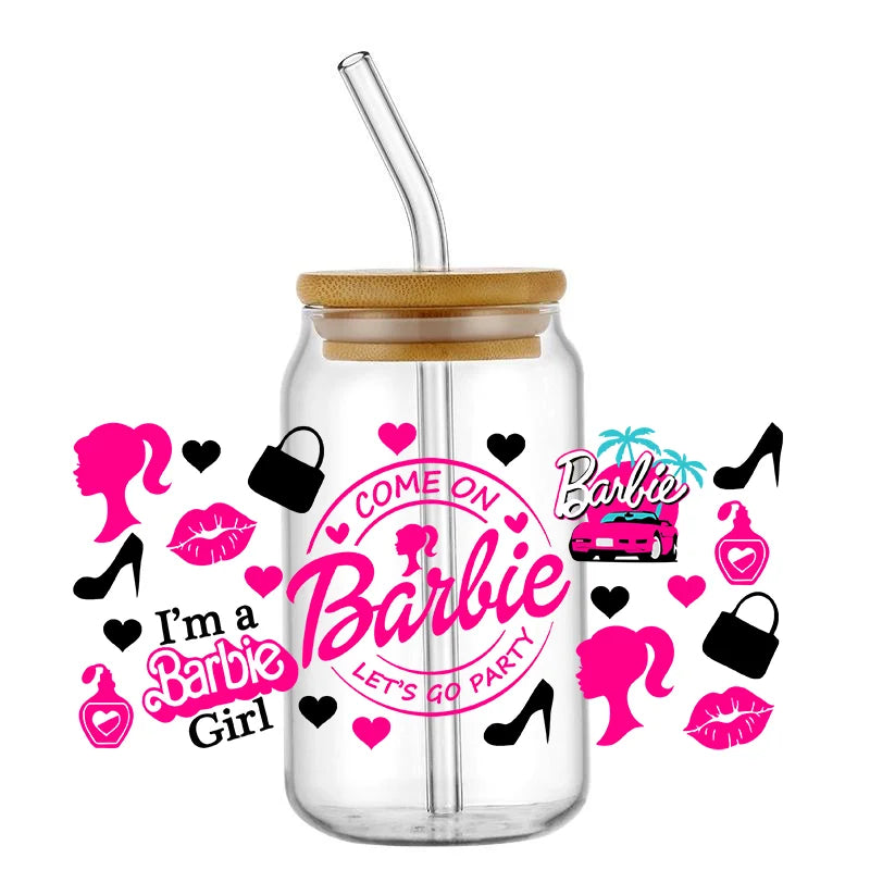 Kawaii Pink Cup Wrap – 16 oz Reusable Decal Sticker for Tumblers