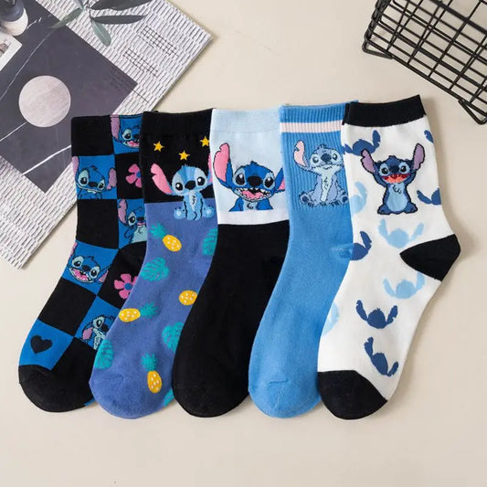 5 Pairs of Cute Cartoon Patterned Socks – Soft, Comfy, and Stylish