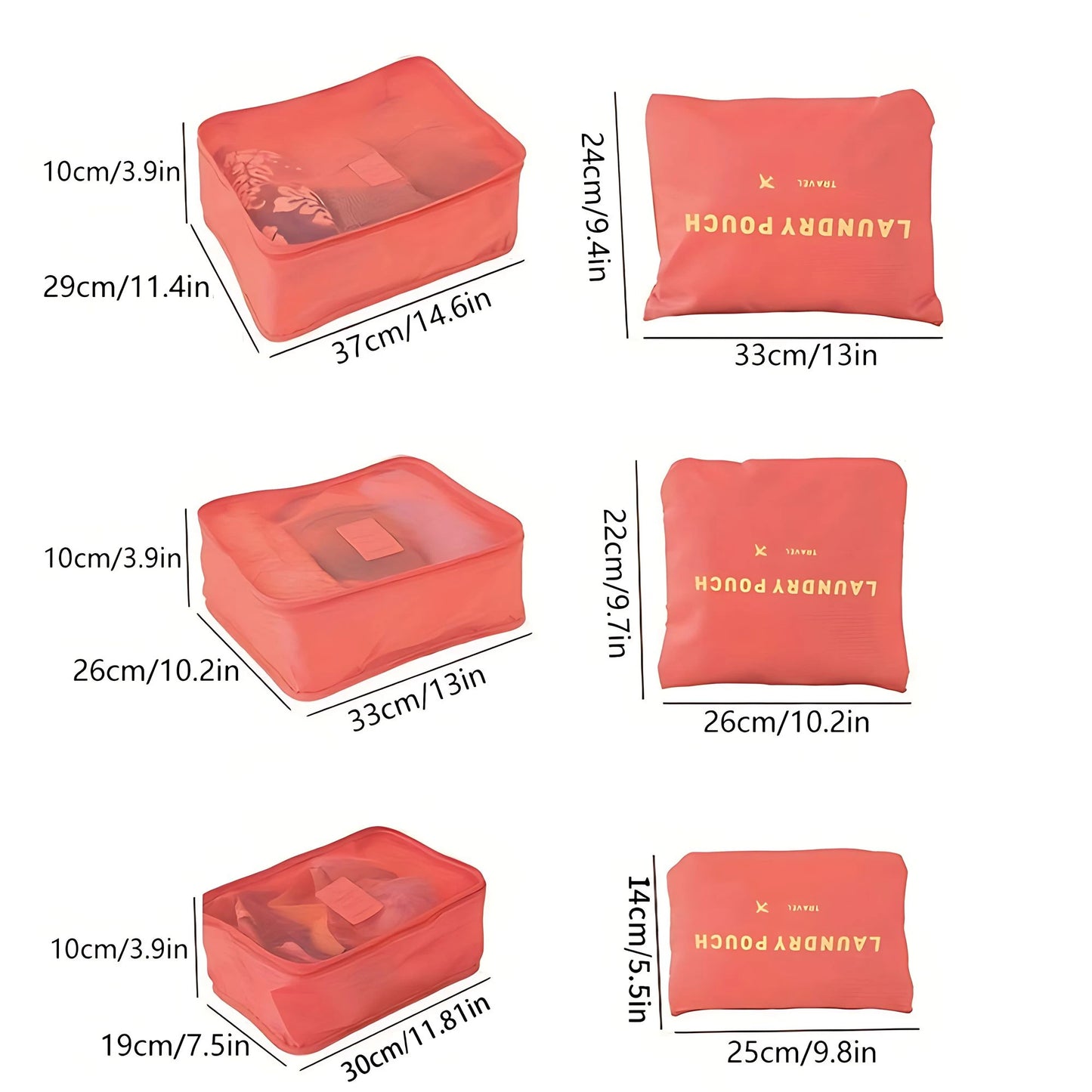 6-Piece Packing Cubes Set – Travel Organizers & Storage Bags