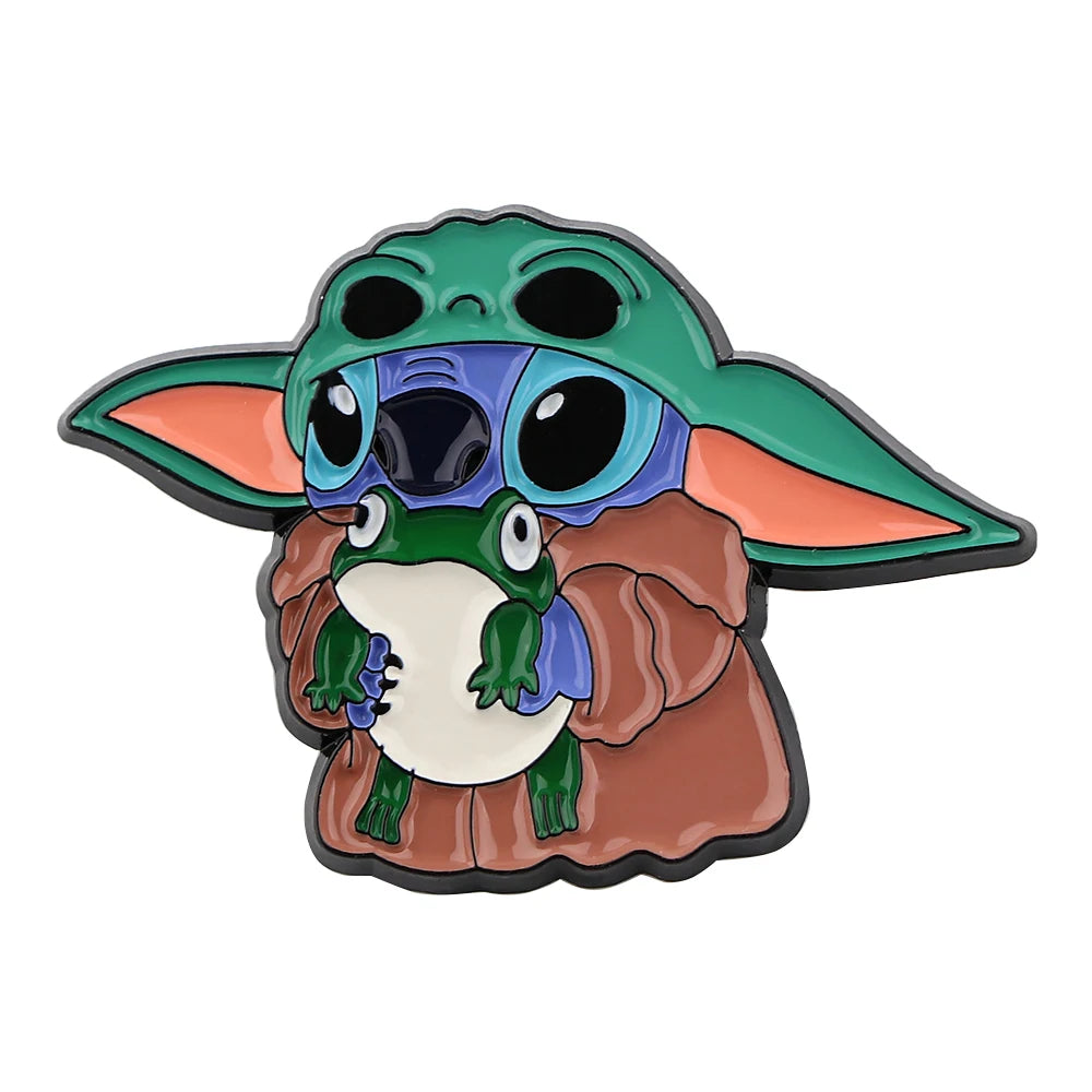 Cute Blue Alien Enamel Pin – Cartoon Lapel Brooch for Bags & Jackets