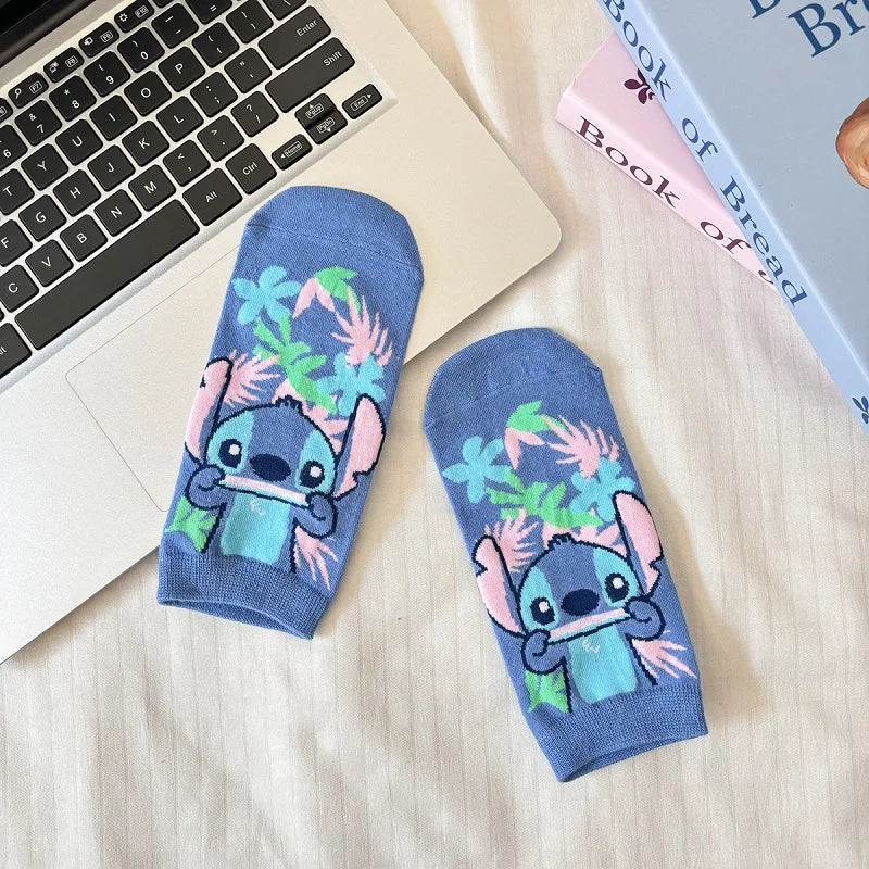 5 Pairs Cartoon Character Short Socks – Colorful Knit Ankle Set