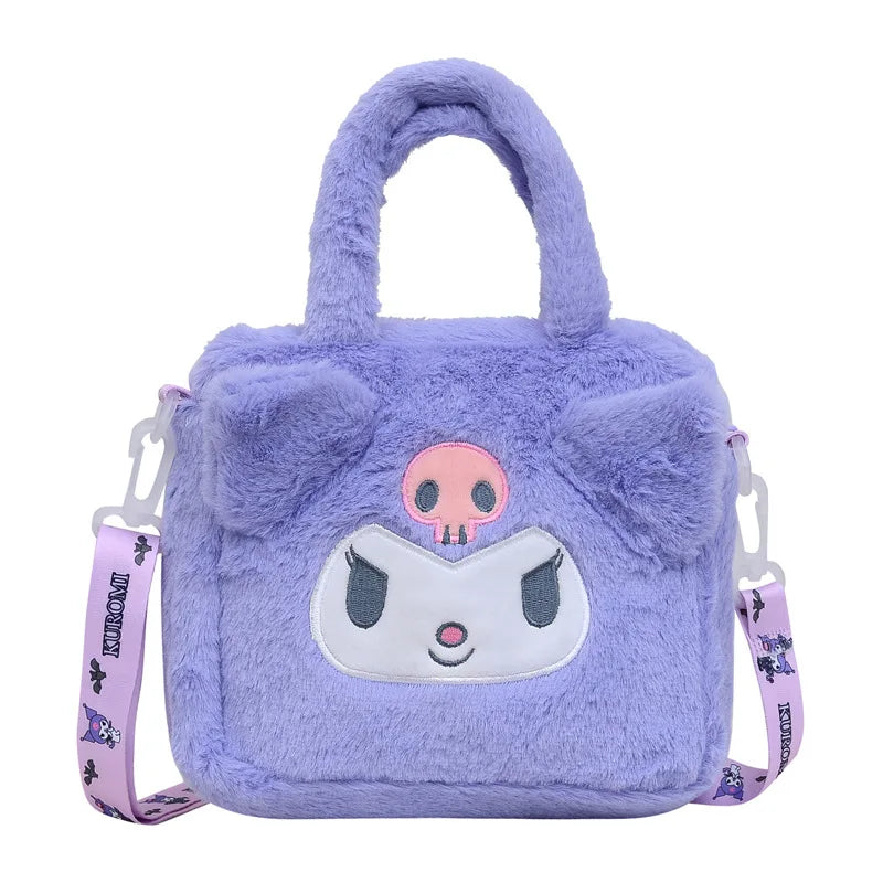 Kawaii Plush Bunny & Pup Style Crossbody Bag – Cute Anime-Inspired Handbag for Girls